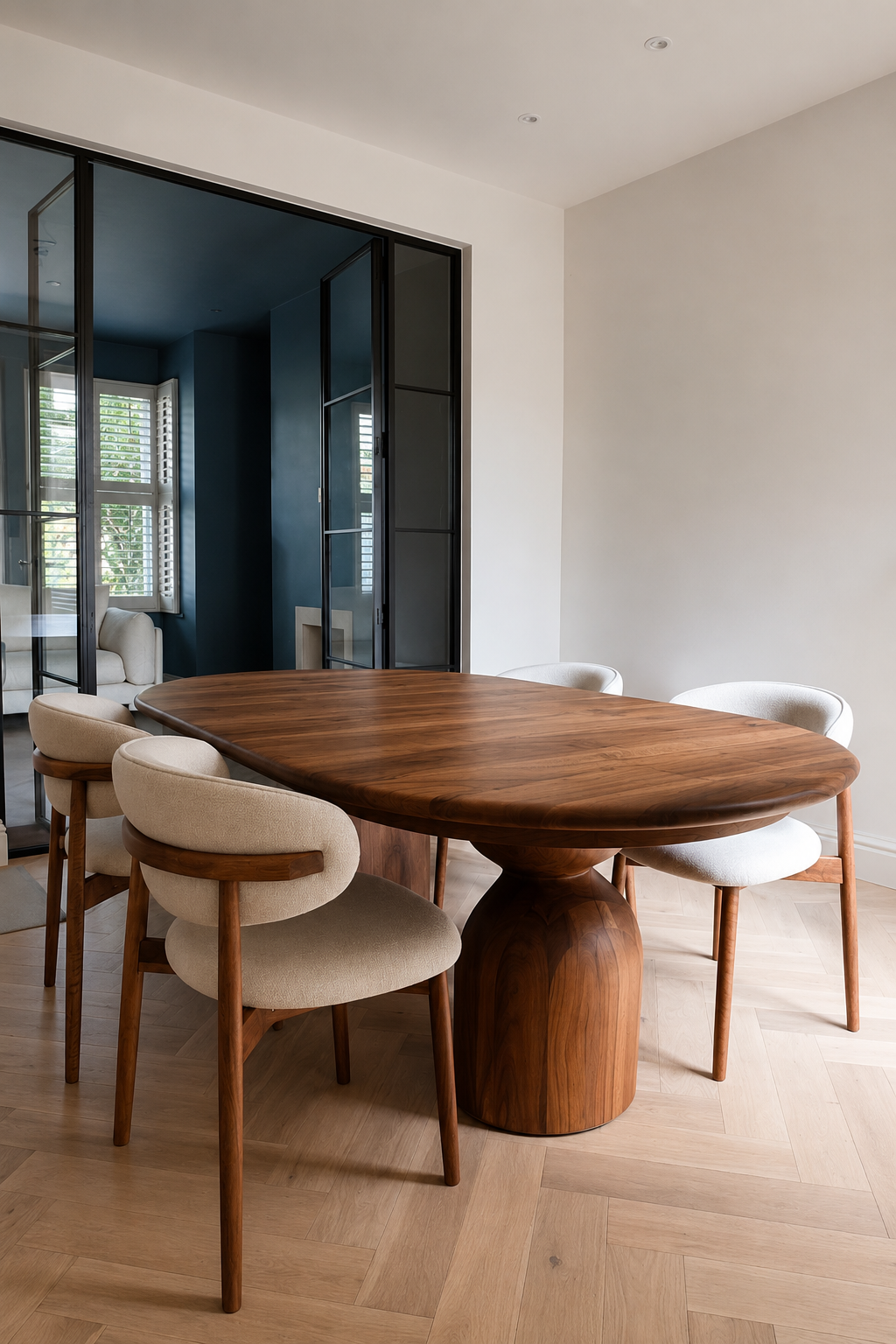 Ella Walnut Dining Chair Leather